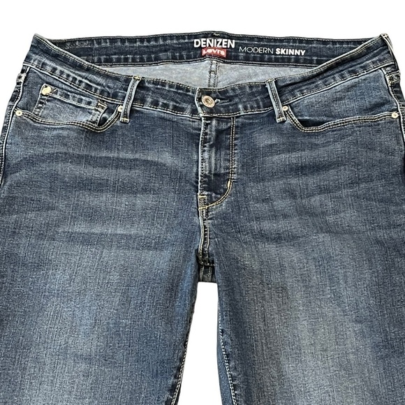Denizen by Levi Modern Skinny Mid Rise Jean. Medium Blue Size 14 Long #777 - Picture 3 of 9